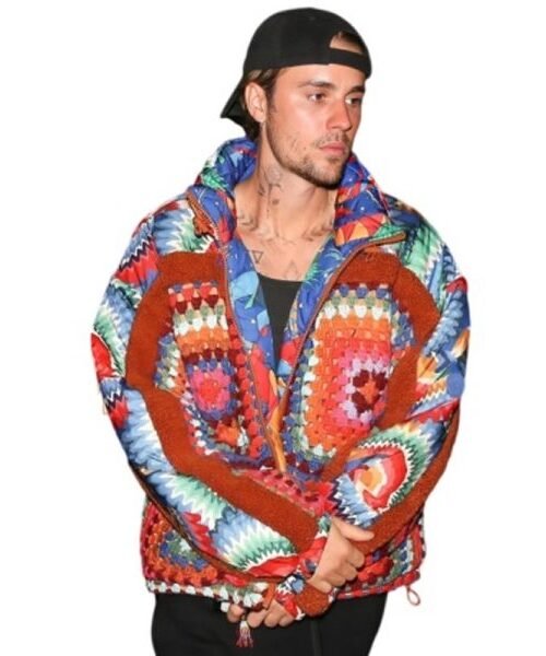 Justin Bieber Colorful Puffer Jacket