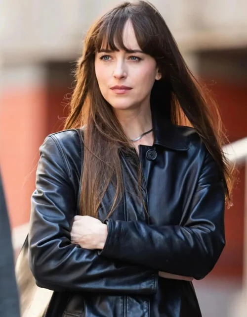 Dakota Johnson Materialists 2024 Leather Blazer