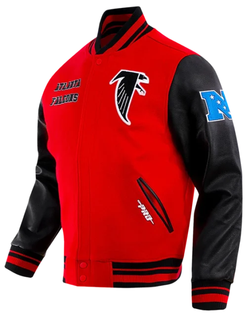 Classic Atlanta Falcons Retro Rib Wool Varsity Jacket