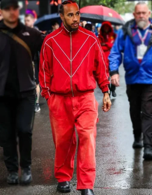 F1 GP Of Australia Lewis Hamilton Red Tracksuit