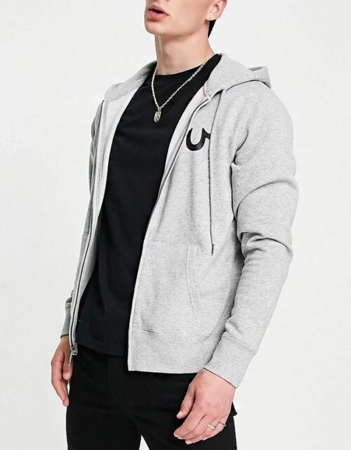 Grey True Religion Hoodie