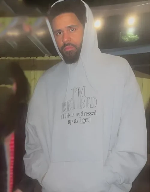 J. Cole Vetements I’m Retired Hoodie in Grey