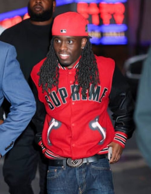The Tonight Show Kai Cenat Red Letterman Jacket