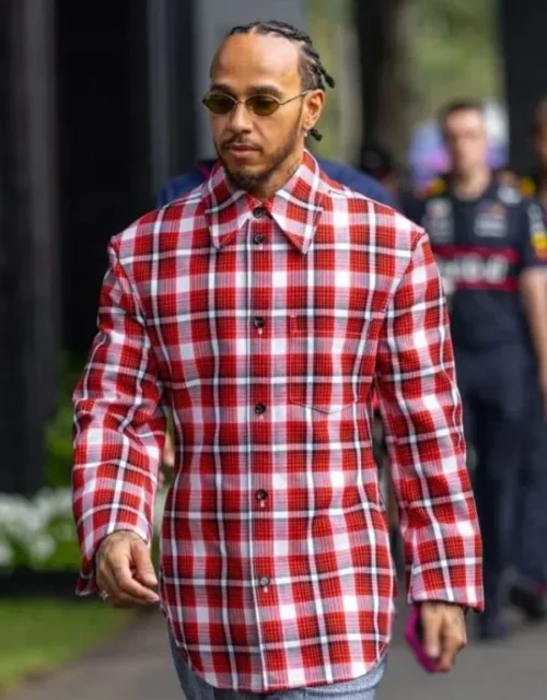 Lewis Hamilton 2025 F1 GP Australian Red Checkered Shirt