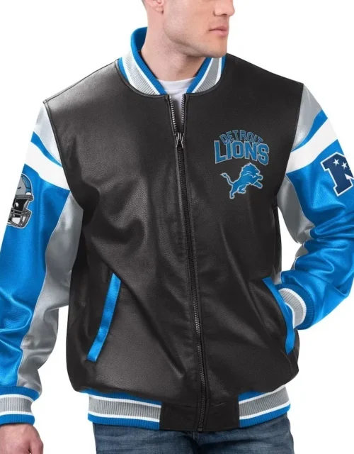 Detroit Lions Full-zip Leather Jacket