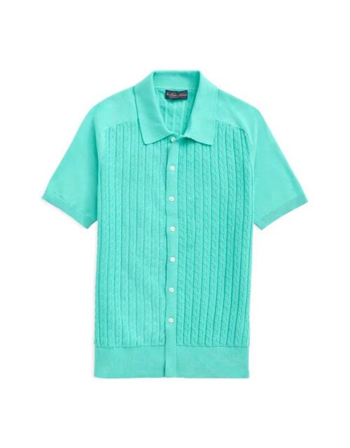 The White Lotus S03 Patrick Schwarzenegger Blue Polo Shirt