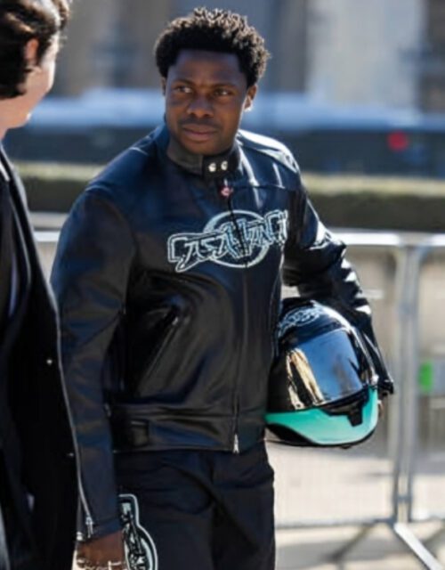 Paris Fashion Week Asake Black Leather Jacket