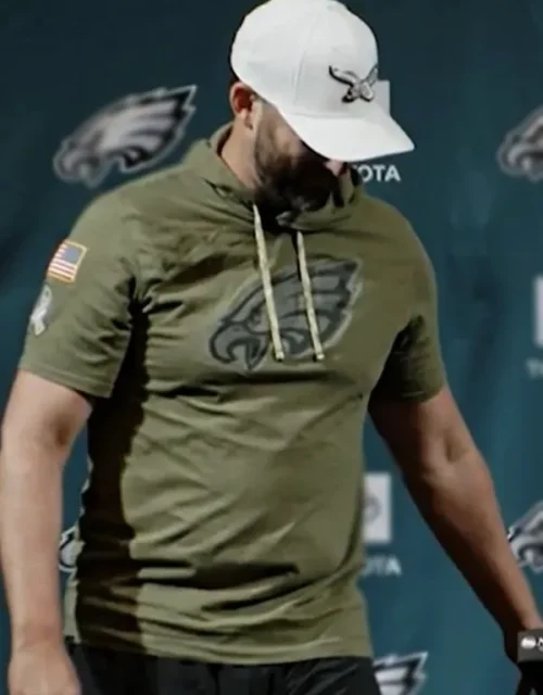 Philadelphia Eagles Salute to Service Half Sleeves Green Hoodie