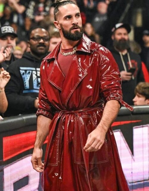 Seth Rollins Monday Night RAW Leather Trench Coat