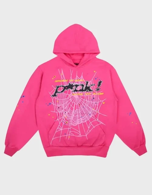 Pink Sp5der Hoodie in Fleece