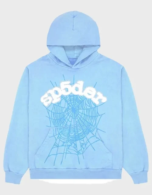 Sp5der Sky Blue Fleece Hoodie