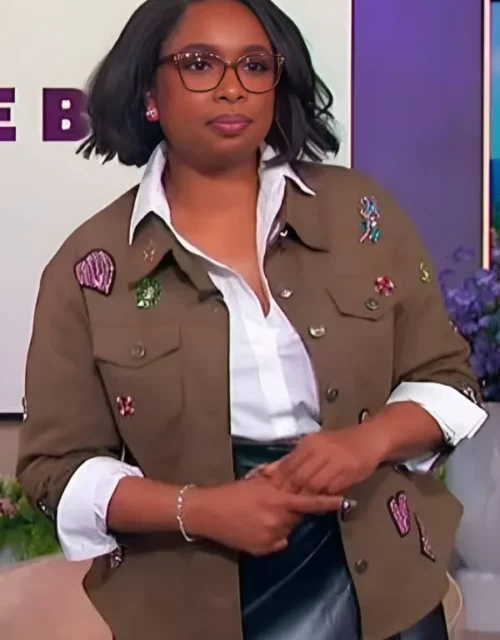 The Jennifer Hudson Show Jennifer Hudson Brown Patch Jacket
