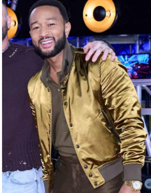 The Voice S27 John Legend Olive Silk Bomber Jacket