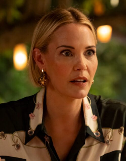 The White Lotus S03 Leslie Bibb Printed Silk-Twill Shirt