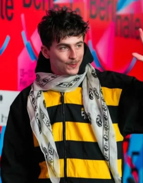 Timothee Chalamet Black Yellow Stripe Hoodie