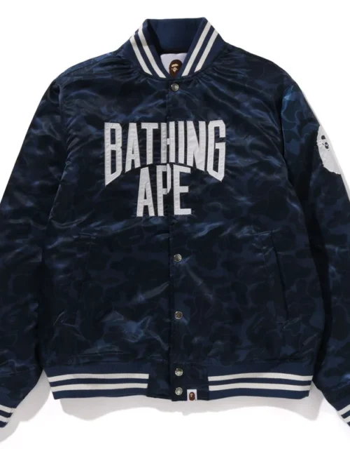 SOLID CAMO NYC LOGO NYLON VARSITY JACKET