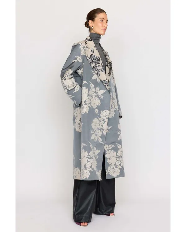 Beyond The Gates 2025 Tamara Tunie Grey And White Floral Coat