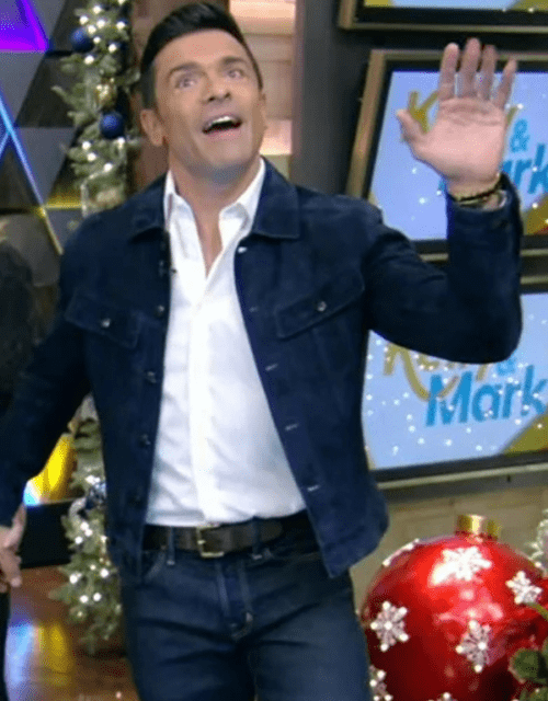 Live with Kelly And Mark Mark Consuelos Suede Bomber Jacket