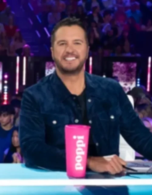 American Idol S08 Luke Bryan Navy Blue Suede Jacket