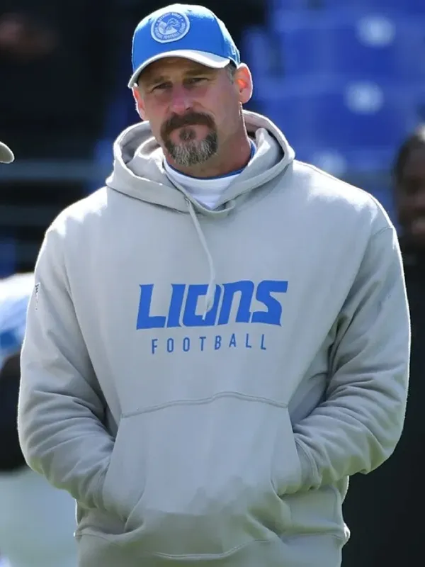 Detroit Lions Dan Campbell Hoodie in Grey