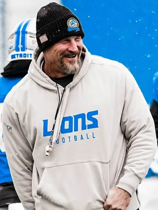 Detroit Lions Dan Campbell Hoodie in Grey