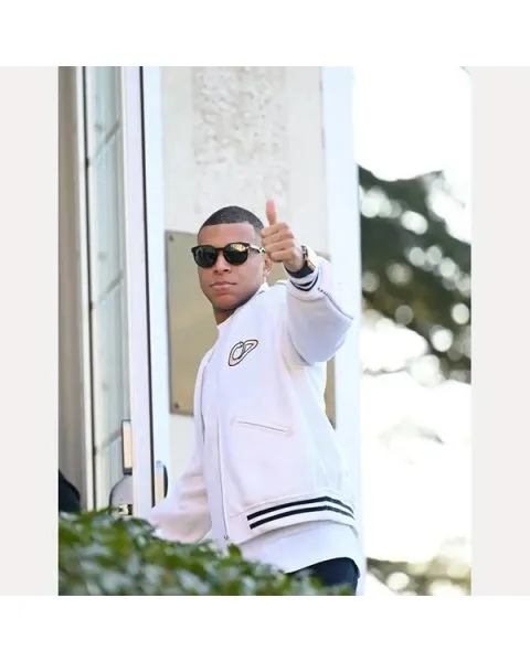 Kylian Mbappe Christian White Varsity Jacket