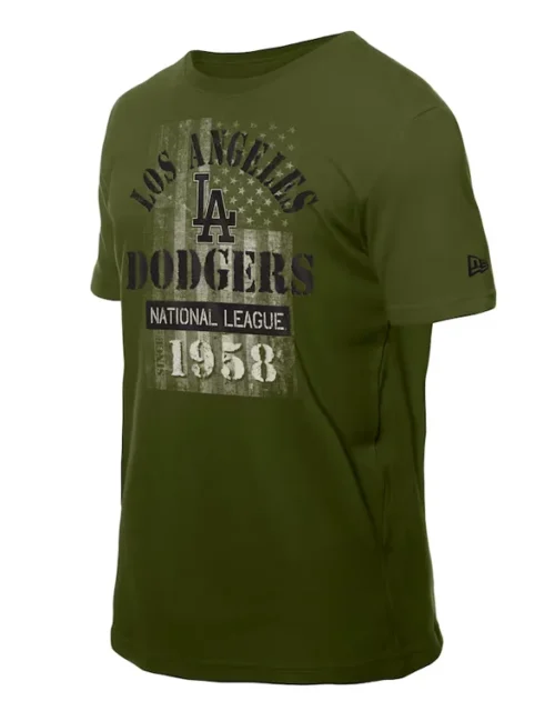 Los Angeles Dodgers Green Armed Forces T-Shirt