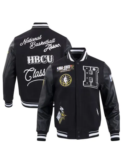 Men’s Pro Standard Black 2024 NBA All-Star Game x HBCU Classic Varsity Jacket