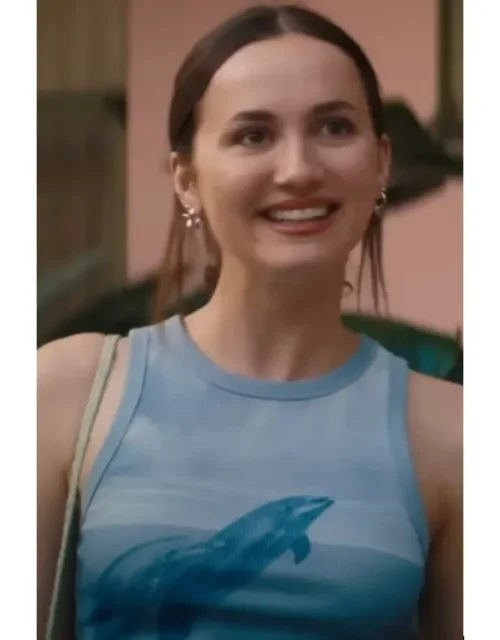 One of Them Days Maude Apatow Blue Dolphin Tank Top