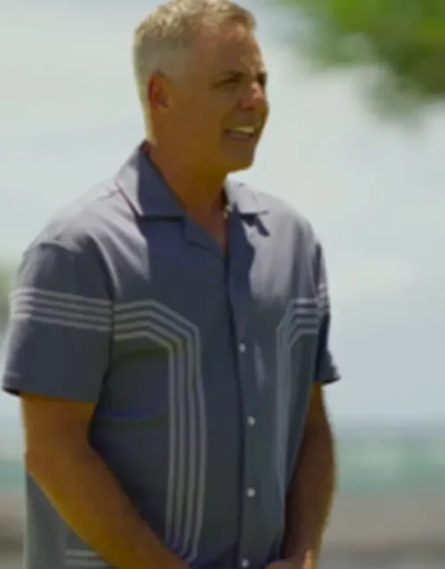 Temptation Island S06 Mark L. Walberg Blue Printed Shirt
