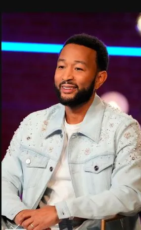 The Voice S27 John Legend Blue Embellished Denim Jacket