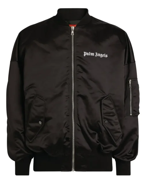 Palm Angels Logo Black Bomber Jacket
