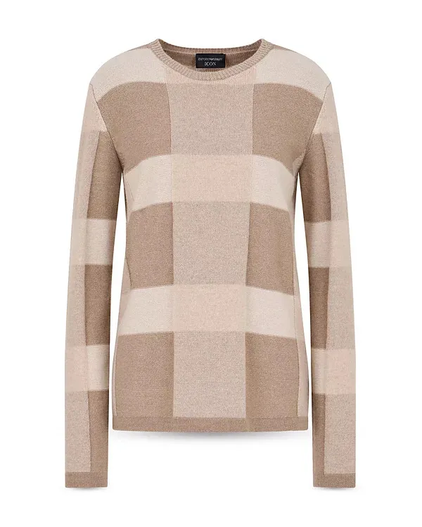 The Young And The Restless Valarie Pettiford Beige Checked Sweater