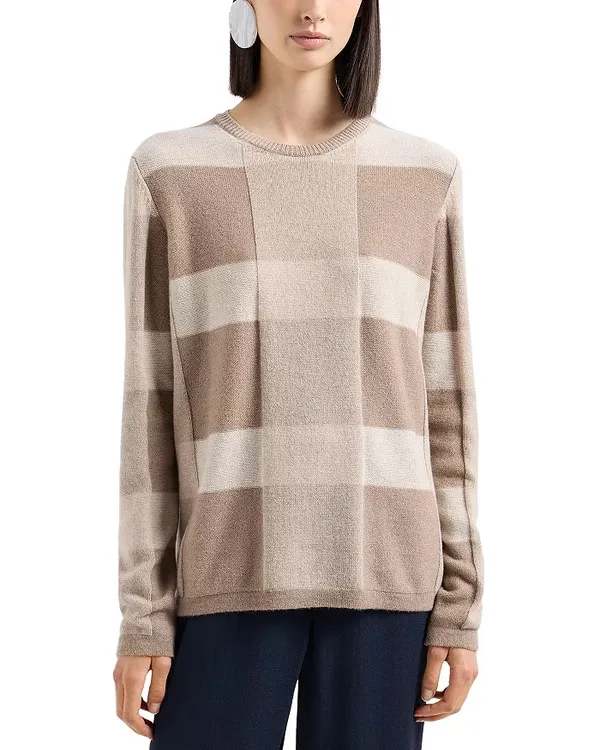 The Young And The Restless Valarie Pettiford Beige Checked Sweater