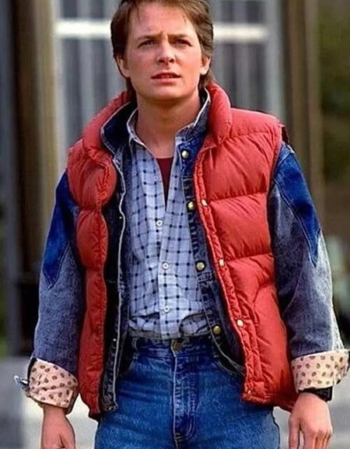 Back to the Future Marty McFly Puffer Vest Red