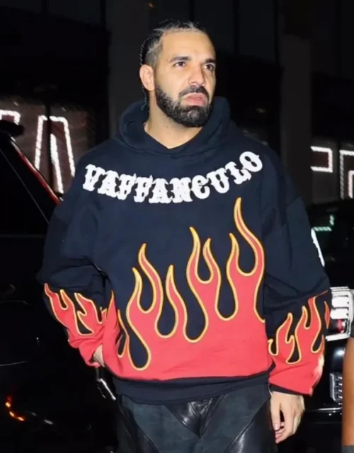 Drake Vaffanculo Flame Black Hoodie