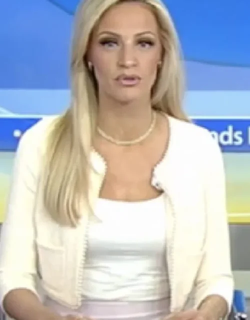 Fox And Friends 2025 Carley Shimkus Cropped Tweed Jacket