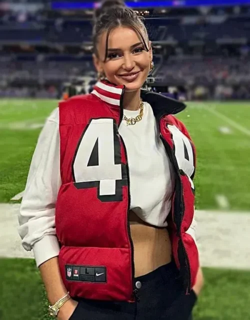 Kristin Juszczyk 49ers Red Puffer Vest