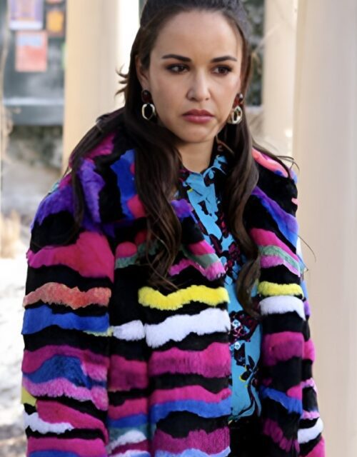 Grosse Pointe Garden Society 2025 Melissa Fumero Multicolor Faux Fur Coat