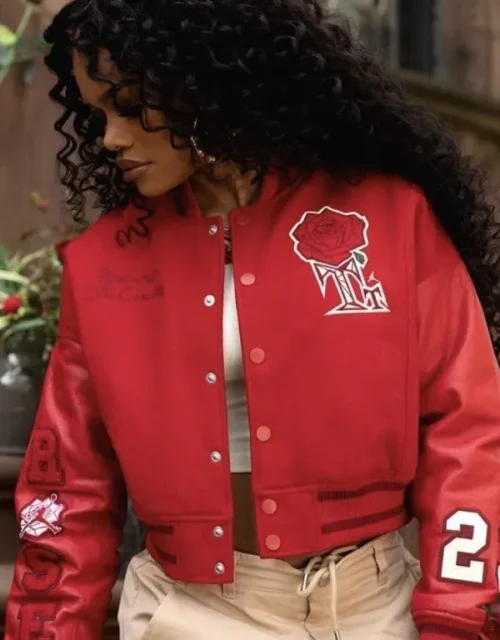 Teyana Taylor Jordan Red Varsity Jacket