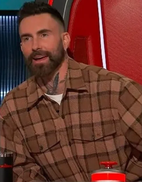 The Voice S27 Adam Levine Brown Check Shirt