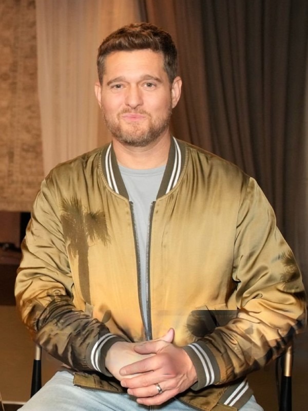The Voice S26 Michael Bublé Palm Tree Print Bomber Jacket