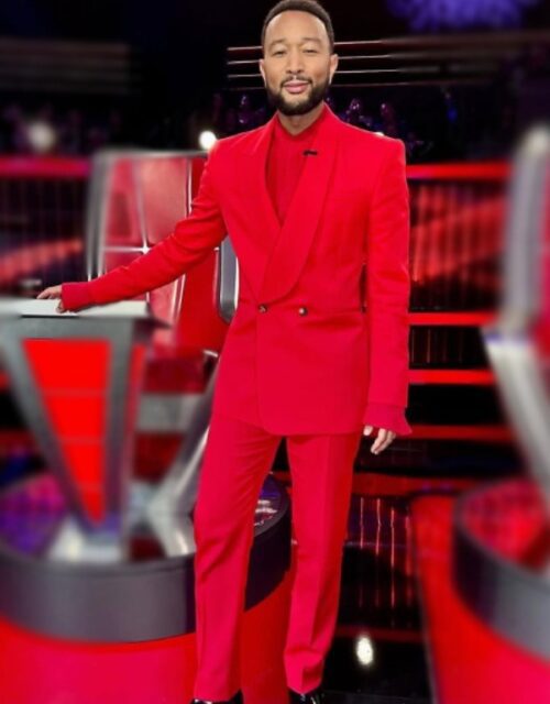 The Voice S27 John Legend Red Suit