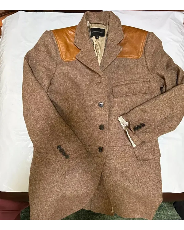 The Residence 2025 Uzo Aduba Brown Leather Patches Jacket