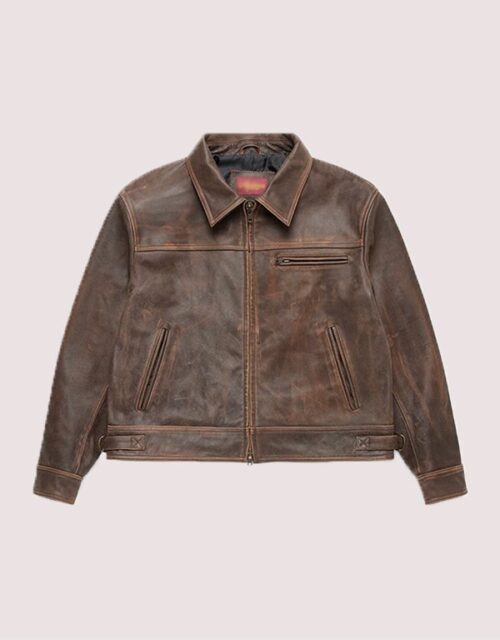 Aged Heavy Wash Leather Jacket