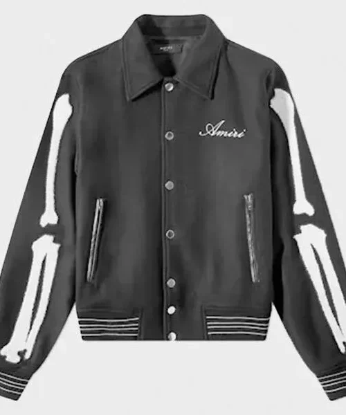 AMIRI Bones Black Varsity Jacket