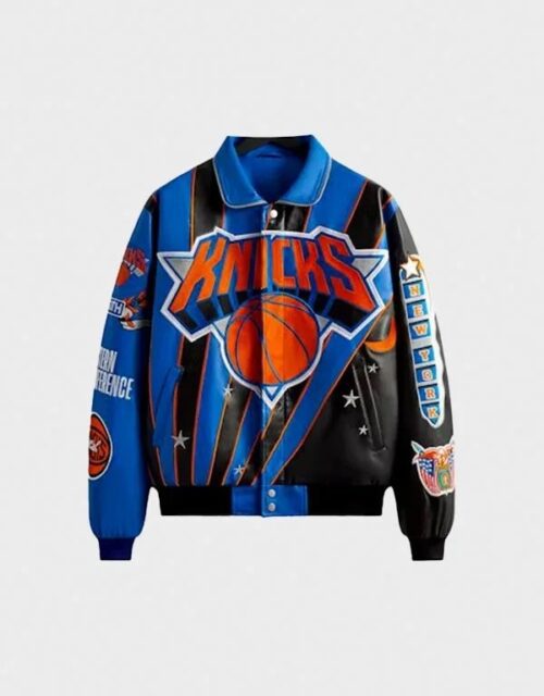 New York Knicks Leather Varsity Jacket