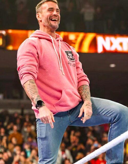 Bret Hart Pink Pullover Hoodie