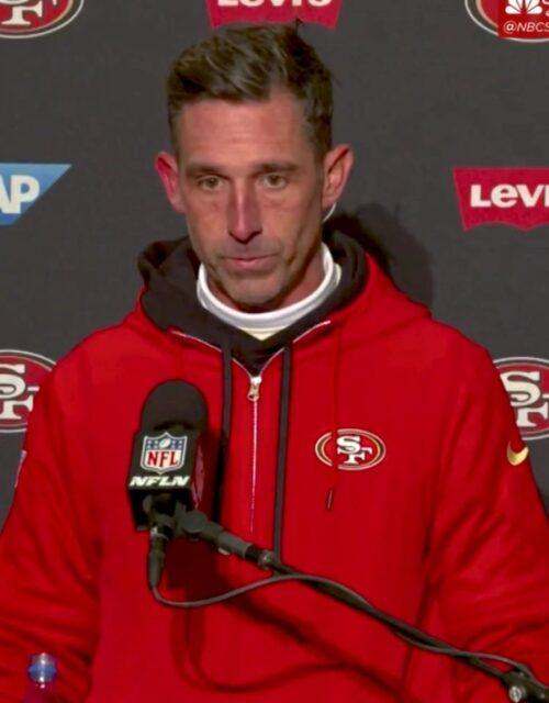 Kyle Shanahan 49ers Half-Zip Red Hoodie