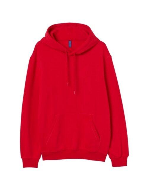 Red pullover unisex hoodie